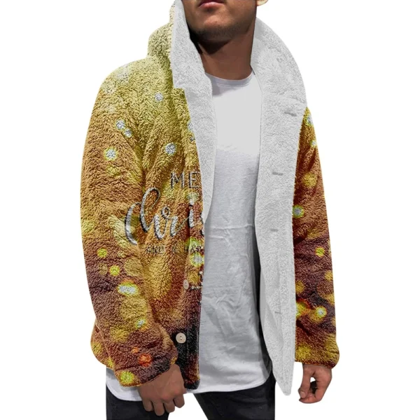 Men'S Winter Zipper Hooded Fleece Sweatshirt With Patch Pocket Casual Jacket - Image 20