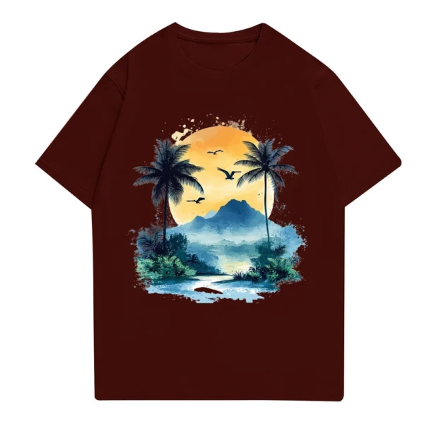 Men's Stand Collar Short Sleeve Shirt Loose Leisure Holiday Shirt Man - Image 3