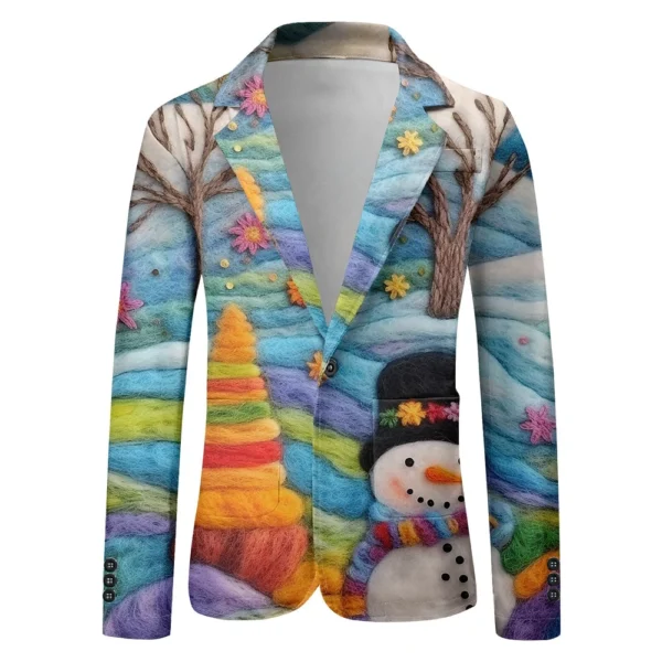 Unisex Winter Christmas Prints Suit Jackets Unisex Casual Fashion Button Jackets - Image 14