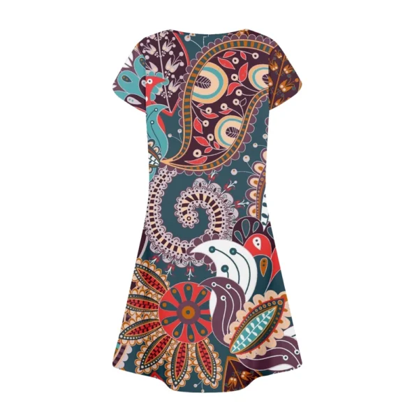 Women's Summer Casual Petal Slim Stripe Pleated Solid Color Dresses - Image 12