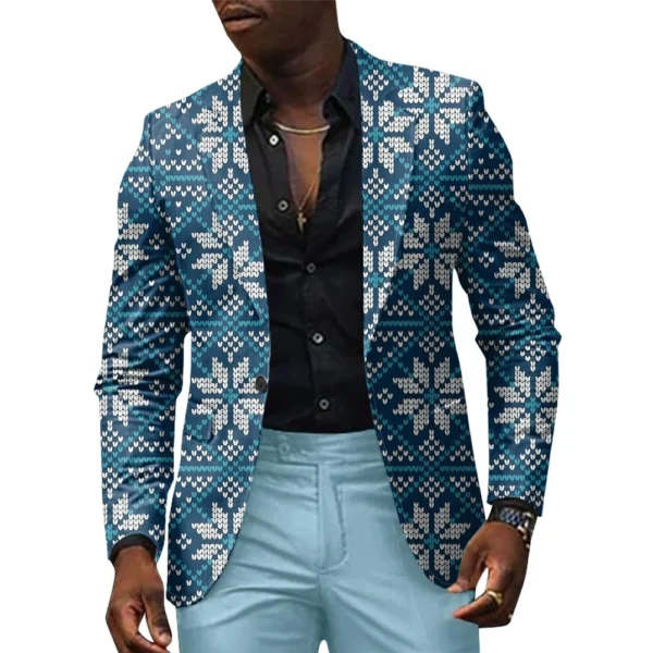 Unisex Winter Christmas Prints Suit Jackets Unisex Casual Fashion Button Jackets - Image 19