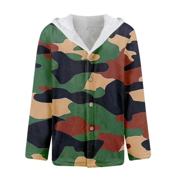 Men'S Winter Zipper Hooded Fleece Sweatshirt With Patch Pocket Casual Jacket - Image 11
