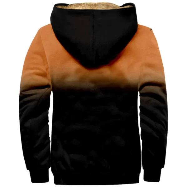 Men's Winter Print Jacket Men's Casual Trend Zipper Hooded Jacket - Image 10