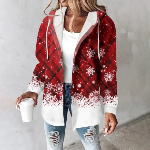 Women's Coat Casual And Fashionable Composite Thick And Warm Printed Hooded - Image 35