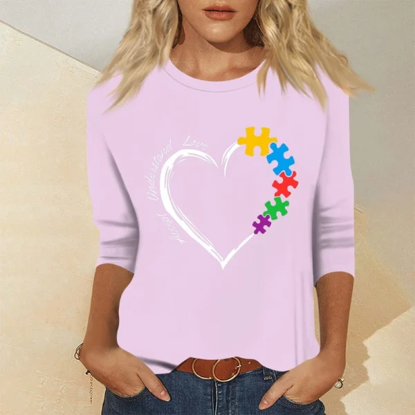 Women's Basic Printed Fashion Casual Easter Plus Size Tops 3/4 Sleeve Pullover - Image 22
