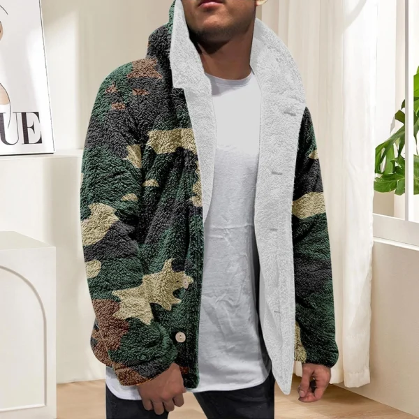 Men'S Winter Zipper Hooded Fleece Sweatshirt With Patch Pocket Casual Jacket - Image 13