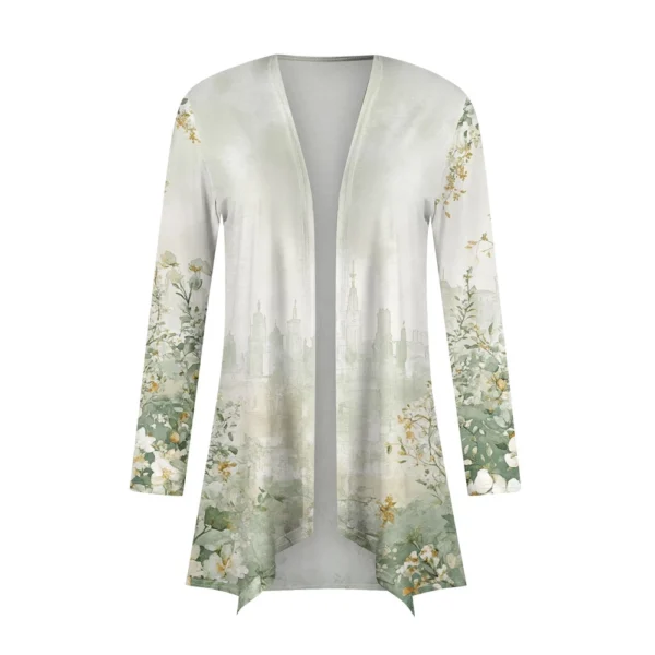 Women's Fashion Casual Vintage Floral Printed Mid-Length Cardigan Jacket - Image 10