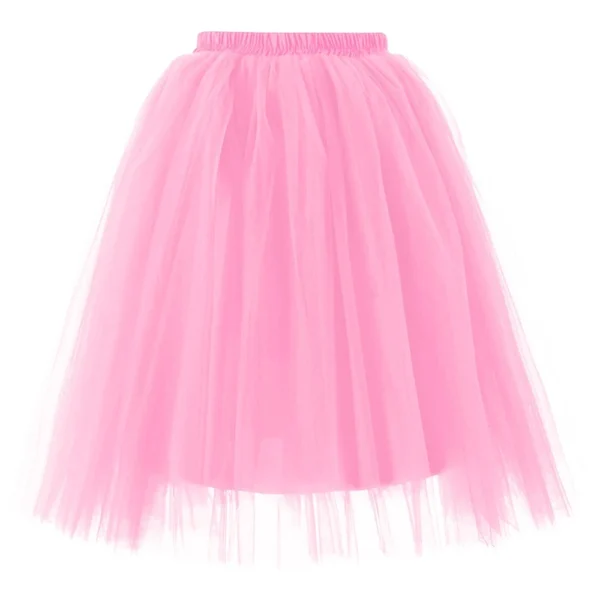 Women's Fashion Solid Color Half Skirt Party Ballet Puff Skirt Five Layer Mesh - Image 3