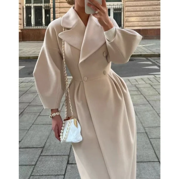 Women's lapel woolen jacket - Image 6
