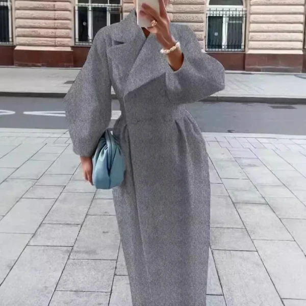 Women's lapel woolen jacket - Image 3