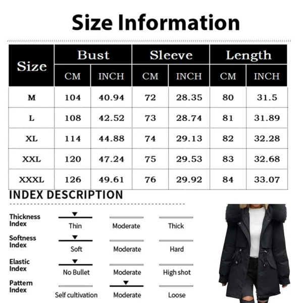 Women's Casual Warm Versatile Large Collar Solid Color Thickened Cotton Coat - Image 18