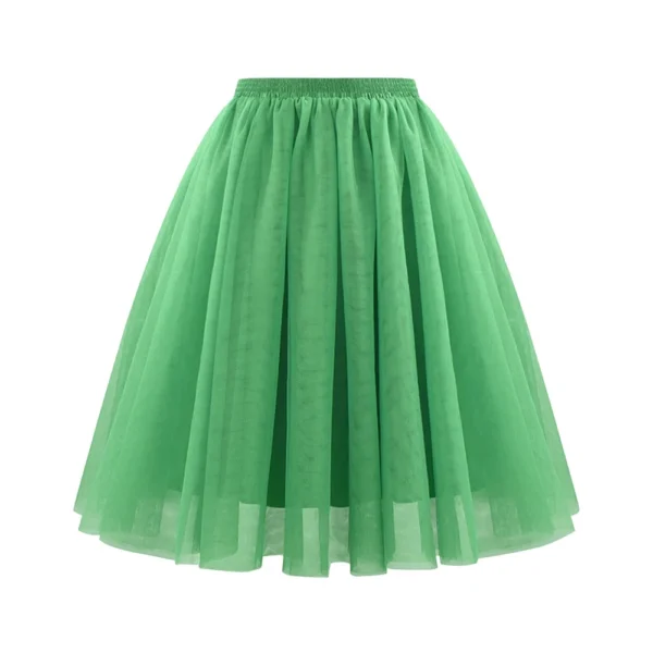 Women's Fashion Solid Color Half Skirt Party Ballet Puff Skirt Mesh Skirt - Image 28