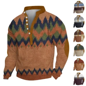 Men's Corduroy Cardigan 6-button Long-sleeved Sweatshirt