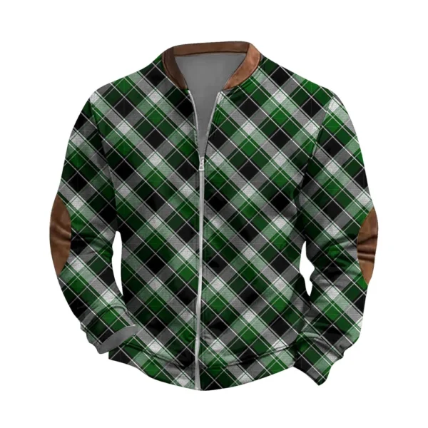 Men'S Retro Casual Sportswear With Open Zipper Sweatshirt Jacket - Image 4