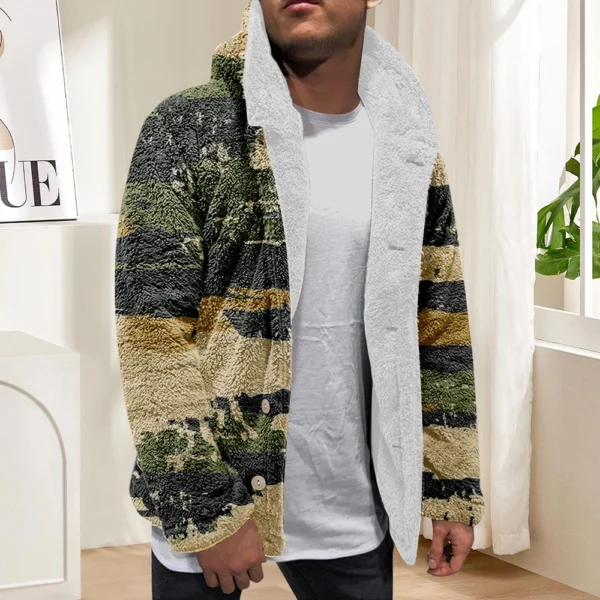 Men'S Winter Zipper Hooded Fleece Sweatshirt With Patch Pocket Casual Jacket - Image 19