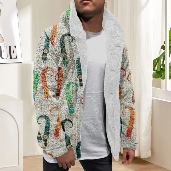 Men'S Winter Zipper Hooded Fleece Sweatshirt With Patch Pocket Casual Jacket - Image 12