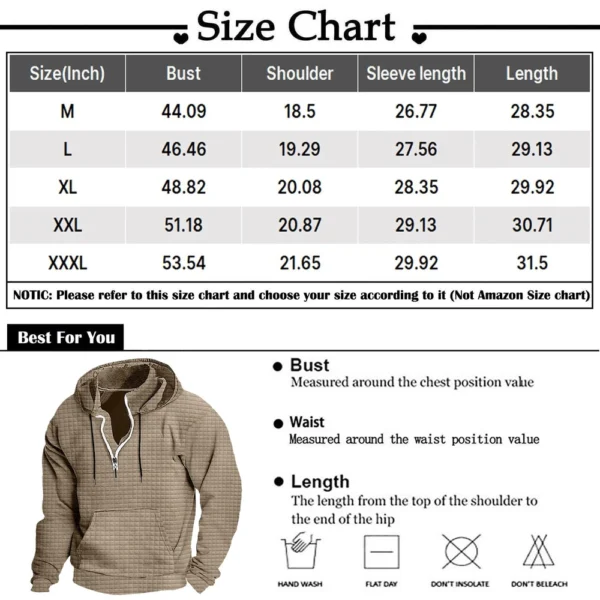 Men's Fashion Checkered Stand-up Collar Zipper Hooded Sweatshirt - Image 24