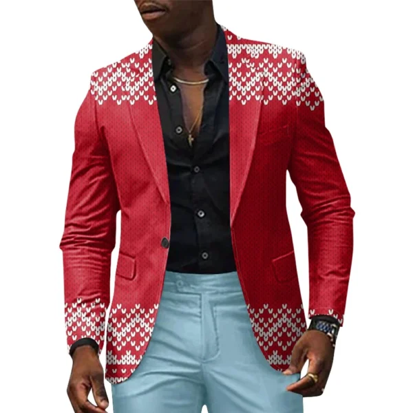 Unisex Winter Christmas Prints Suit Jackets Unisex Casual Fashion Button Jackets - Image 16