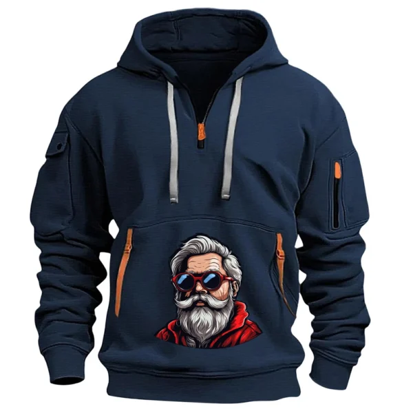 Men's Printed Sweatshirt Hoodie Zipper Arm Pocket Cardigan Men's Sports Large - Image 29