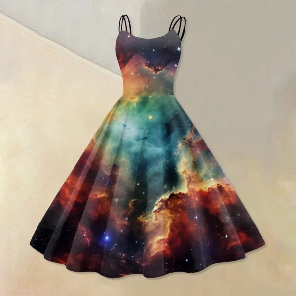 Women's Fashion  Printed Sexy Strapless Gothic Cocktail Dress Punk, Vintage - Image 16