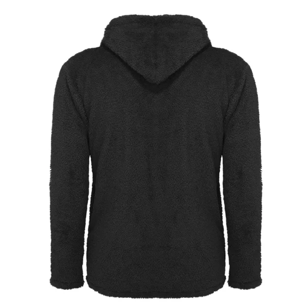 Fall And Winter Men's Solid Color Hooded Fleece Coat Fleece Fashion Trend - Image 11