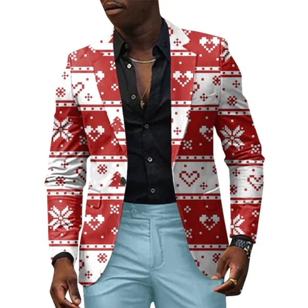 Unisex Winter Christmas Prints Suit Jackets Unisex Casual Fashion Button Jackets - Image 30