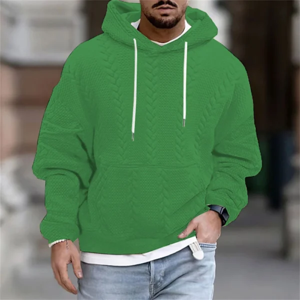 Men's Plus-size Casual Coat Hoodie Long Sleeve Knit Man - Image 13