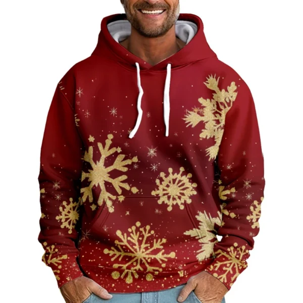 Men's Loose Printed Hooded Sweatshirt Men's Casual Fashion Sports Sweatshirt - Image 22