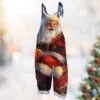 Women's Vintage Casual Print Loose Christmas Jumpsuit Shoulder Strap - Image 25