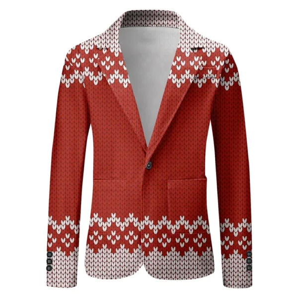Unisex Winter Christmas Prints Suit Jackets Unisex Casual Fashion Button Jackets - Image 26