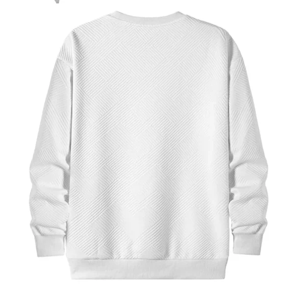 Men's Crewneck Sweatshirt Casual Long Sleeve Geometric Textured Sweatshirt - Image 11