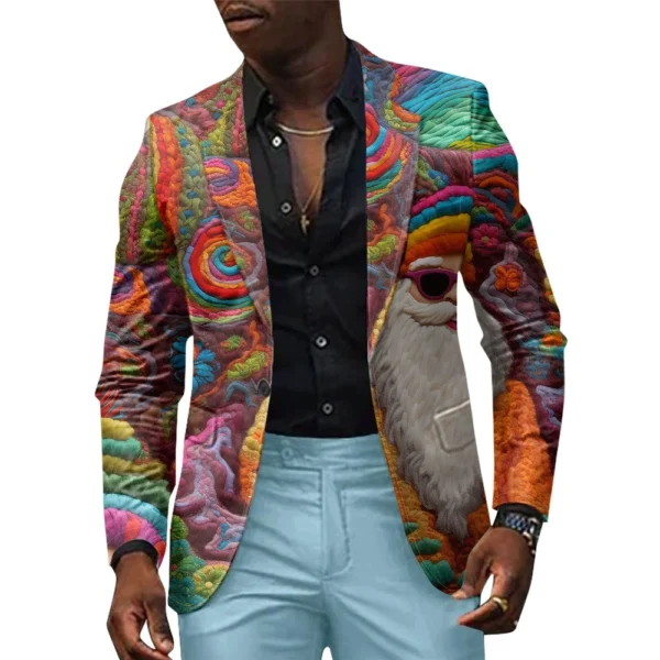Unisex Winter Christmas Prints Suit Jackets Unisex Casual Fashion Button Jackets - Image 25