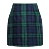 Womens High Waist Plaid Skirt Bodycon Pencil Wool Mini Skirts - Image 2