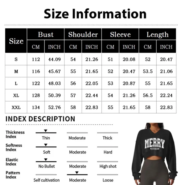 Women's Casual Fashionable Comfortable Padded V-Neck Christmas Printed Long - Image 21