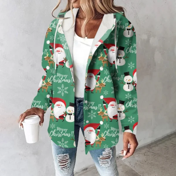 Women's Coat Casual And Fashionable Composite Thick And Warm Printed Hooded - Image 24