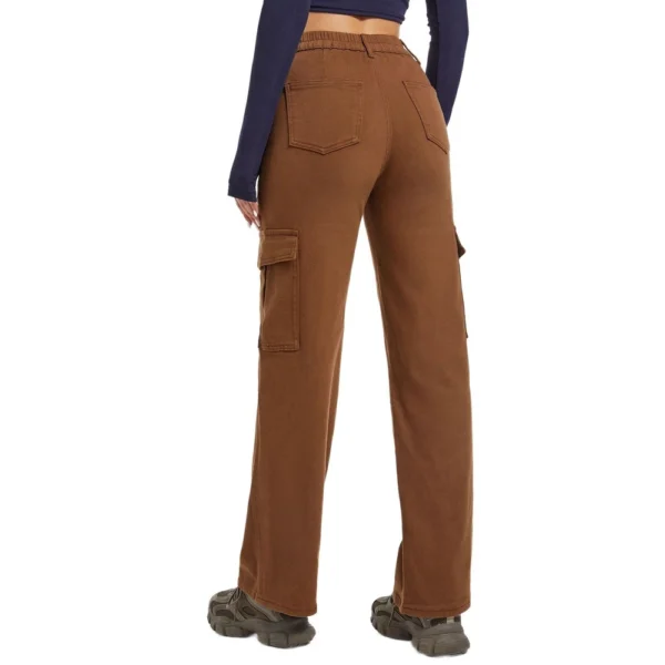 Blue Flower Pocket Plus Size Wide Leg Pants For Women Jeans - Image 11