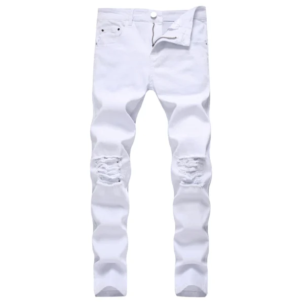 Men's stretch ripped pants tight - Image 4