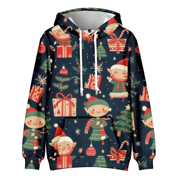 Men's Loose Printed Hooded Sweatshirt Men's Casual Fashion Sports Sweatshirt - Image 7