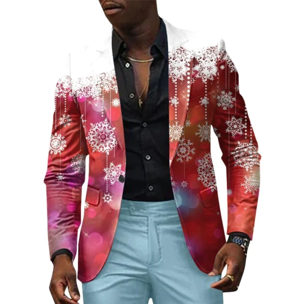 Unisex Winter Christmas Prints Suit Jackets Unisex Casual Fashion Button Jackets - Image 31