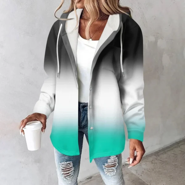 Women's Coat Casual And Fashionable Composite Thick And Warm Printed Hooded - Image 13