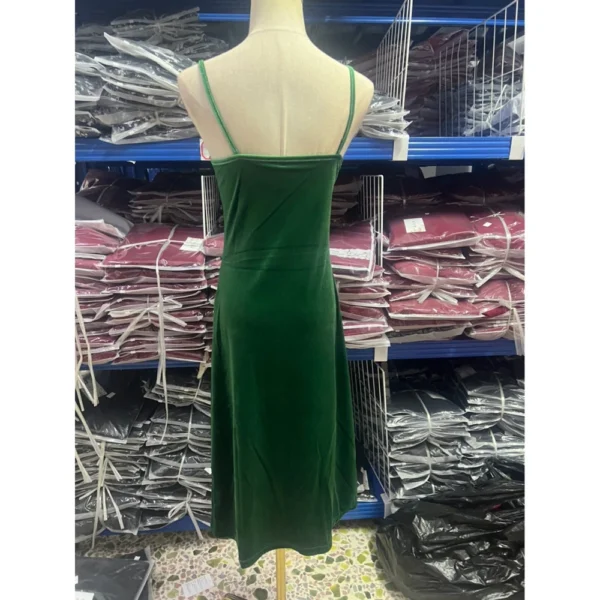 Waist Suspender Dress For Women Retro Mid-length Skirt Velvet Versatile - Image 7