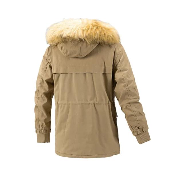 Winter Hooded Men's Cotton-padded Jacket With Collar And Fleece Thickened Slim - Image 11