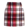 Womens High Waist Plaid Skirt Bodycon Pencil Wool Mini Skirts - Image 23