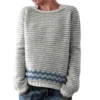 Women's Fashionable Casual Printed Round Neck Pullover Loose Long Sleeved - Image 5