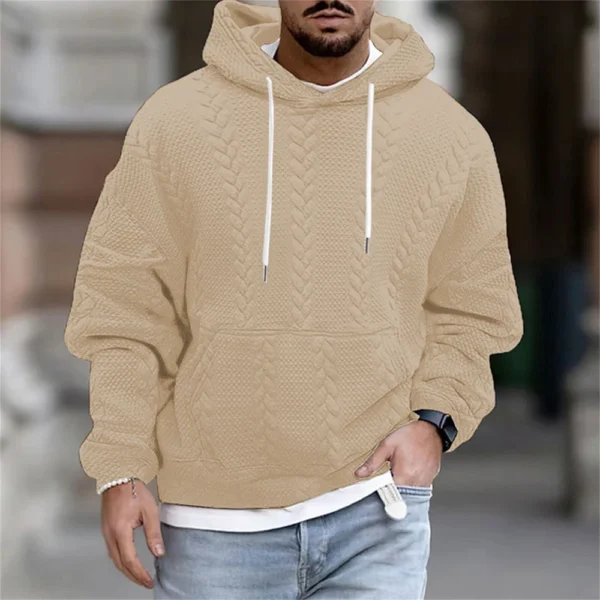 Men's Plus-size Casual Coat Hoodie Long Sleeve Knit Man - Image 16