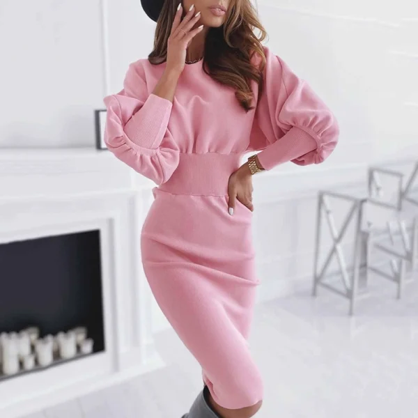 Sexy Women's Knit Sweater Long Sleeve Package Hips Party  Dress - Image 19