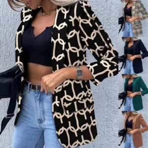 Printed one-piece long-sleeved blazer