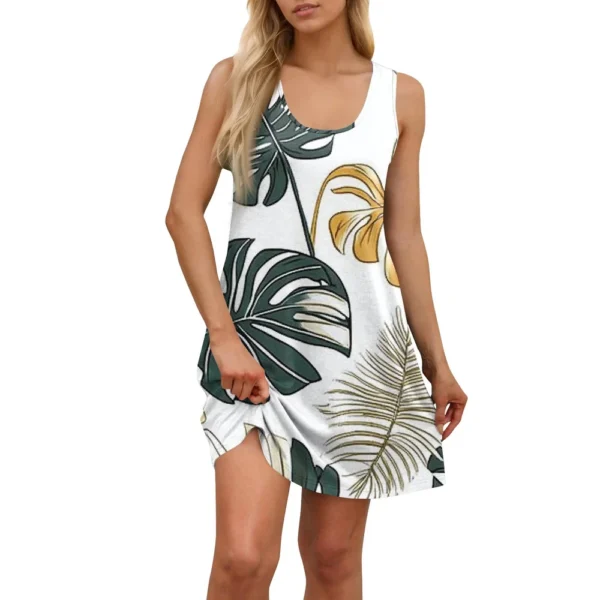 Women's Casual Fashion U-neck Sleeveless Print Dress - Image 29