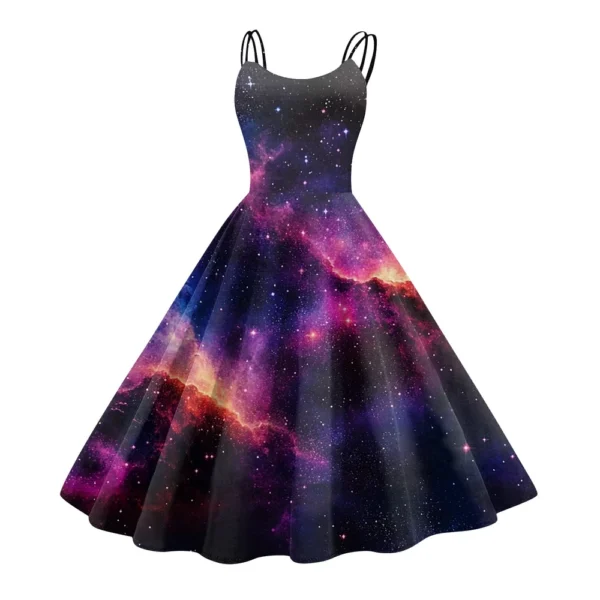 Women's Fashion  Printed Sexy Strapless Gothic Cocktail Dress Punk, Vintage - Image 32