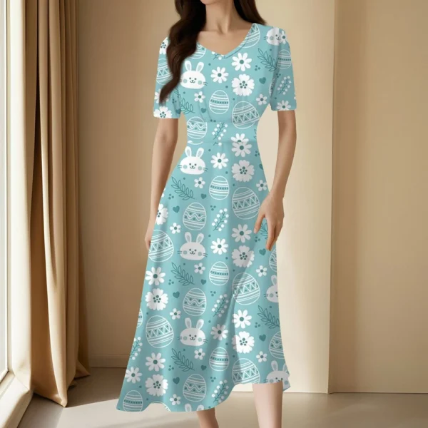 Women's Printed Summer Loose Casual Easter Fashion Sundresses Dresses Dress - Image 22